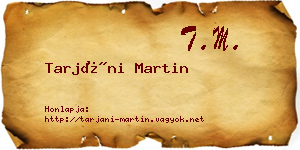 Tarjáni Martin névjegykártya